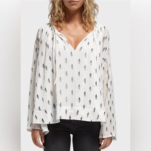IRO Naomie white lurex silver thread blouse